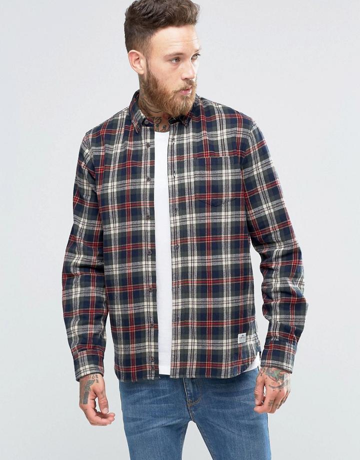 Penfield Harmon Check Button Shirt Brushed Cotton - Gray