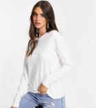 Asos Design Tall Ultimate T-shirt With Long Sleeves In Organic Cotton In White
