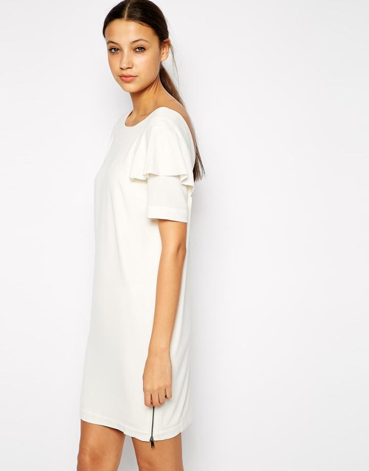 Y.a.s Short Flutter Sleeve Dress - White