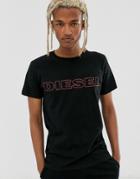 Diesel Umlt-jake Logo T-shirt In Black - Black
