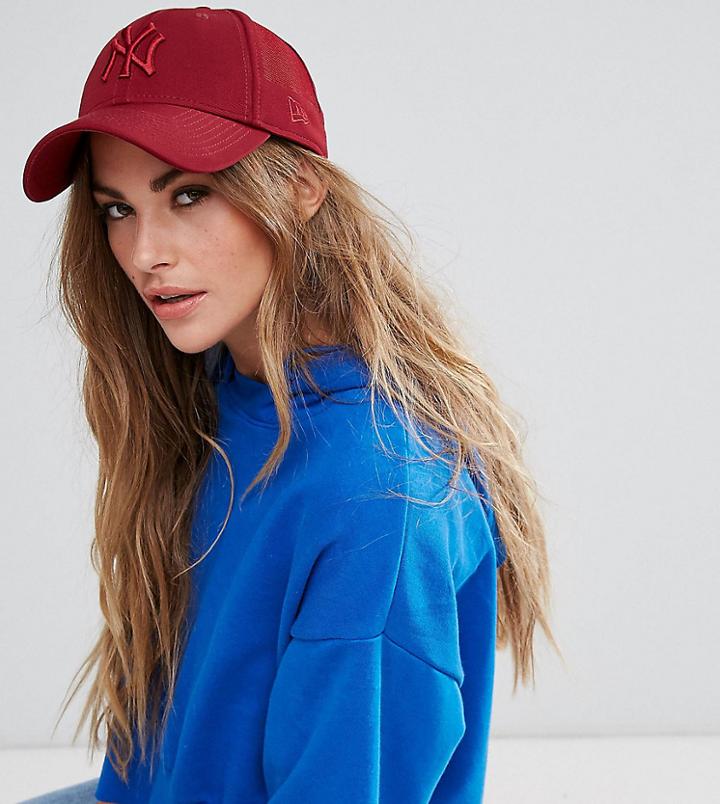 New Era 9forty Cap With Sports Mesh And Breathable Fabric In Berry - Red