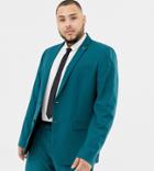 Farah Henderson Skinny Suit Jacket In Teal-green
