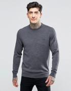 Fred Perry Sweater With Crew Neck In Graphite Marl - Gray