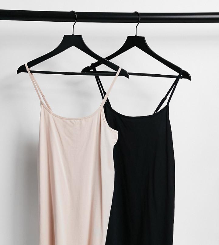 Yours Exclusive 2-pack Cami Tops In Black & Beige