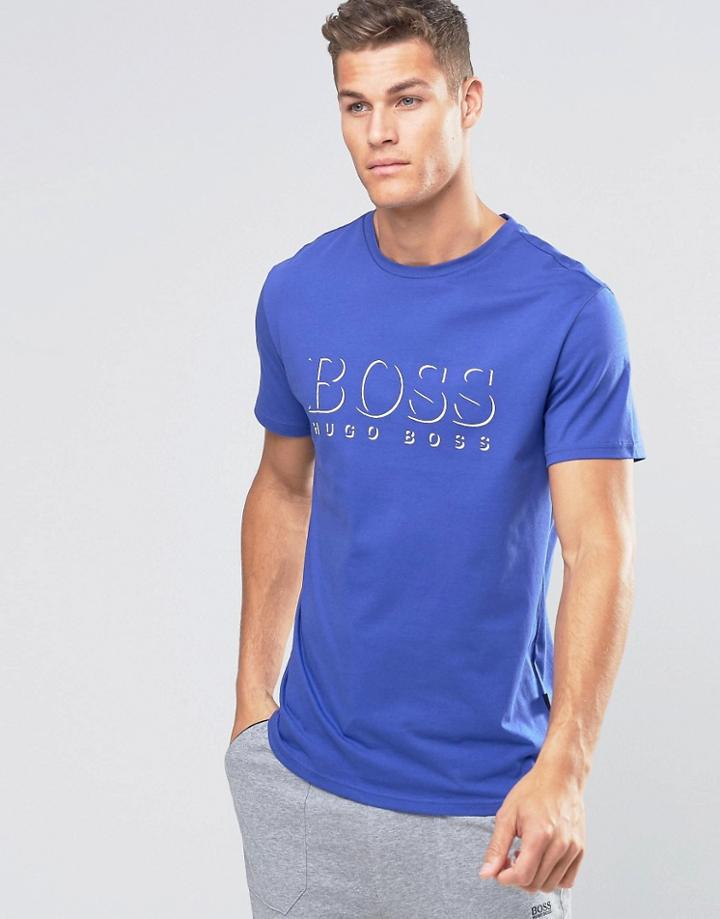 Hugo Boss Logo T-shirt In Regular Fit - Blue