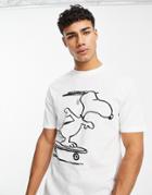River Island Peanuts Printed T-shirt In White