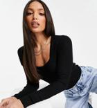 Threadbare Tall Cleo Square Neck Sweater In Black