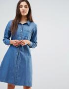 Parisian Denim Shirt Dress - Blue