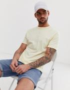 River Island Slim Crew Neck T-shirt In Lemon - Yellow