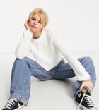 Only Exclusive Waffle Knit Sweater In White