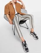 Topman Skinny Stripe Joggers In Neutral And Brown