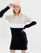 Only Dorit Color Block Sweater Dress-black
