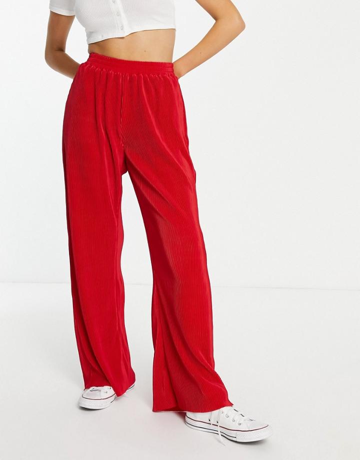 Urban Revivo Wide Leg Pants In Red