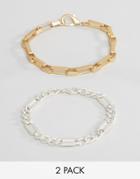 Asos Chain Interest Bracelet Pack - Multi