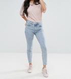 New Look Petite Acid Wash Skinny Jeans-navy