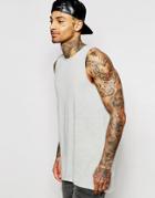 Asos Nepp Jersey Longline Tank With Round Hem - Gray