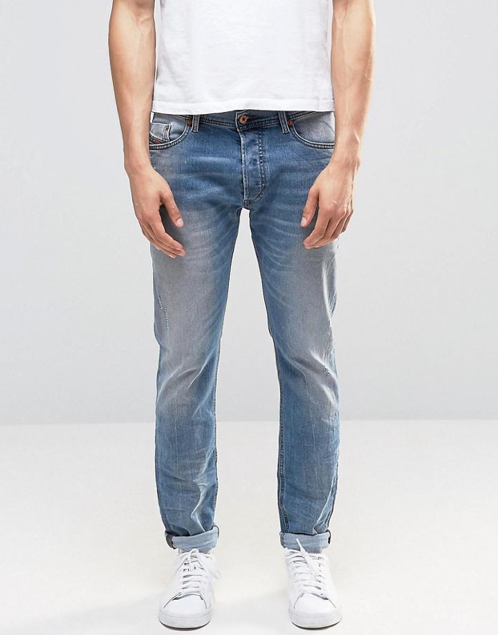 Diesel Tepphar Skinny Jeans 857l Light Distressed - Blue