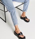 Public Desire Wide Fit Kaye Chunky Flatform Sandals In Black