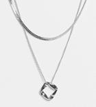 Designb London Curve Multirow Necklace With Flat Chain And Circle Pendant In Silver