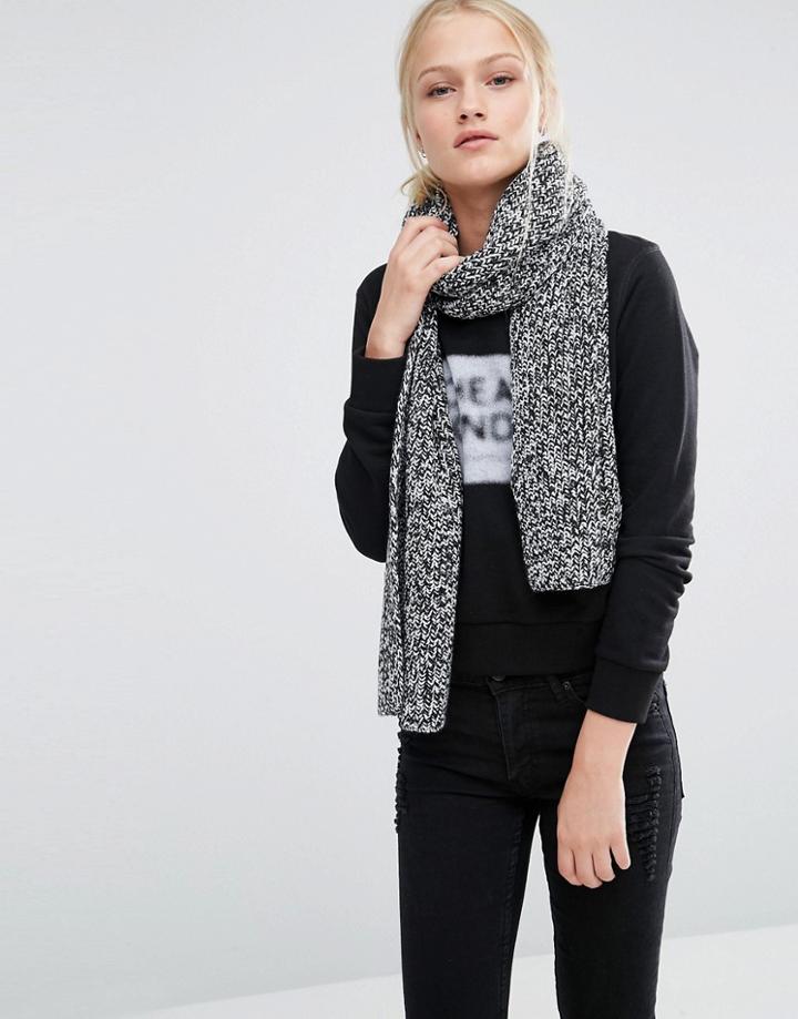 Cheap Monday Salt & Pepper Long Knitted Scarf - Gray