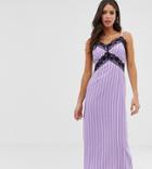 Glamorous Tall Cami Dress With Lace Detail In Stripe