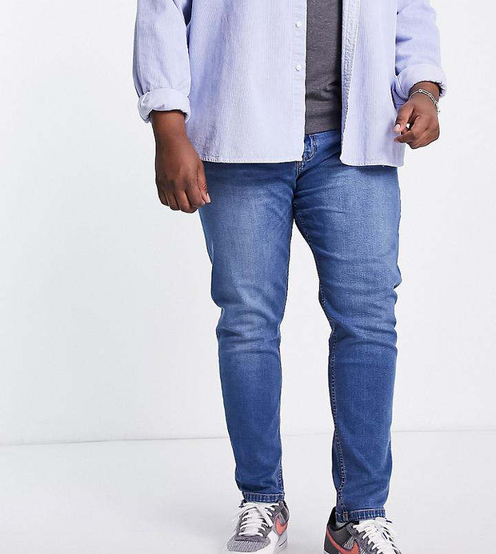 Dtt Plus Skinny Fit Jeans In Mid Blue