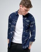 G-star Landoh Shirt In Plane Print - Navy