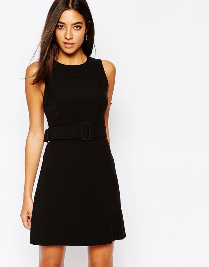 Warehouse 60's Pinafore Dress - Black