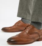 Kg By Kurt Geiger Wide Fit Brogues In Tan Leather - Tan