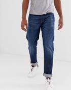 Selected Homme Tapered Jeans In Rinsed Blue Denim - Blue