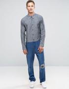 Asos Boiler Suit In Drapey Fabric In Blue - Blue