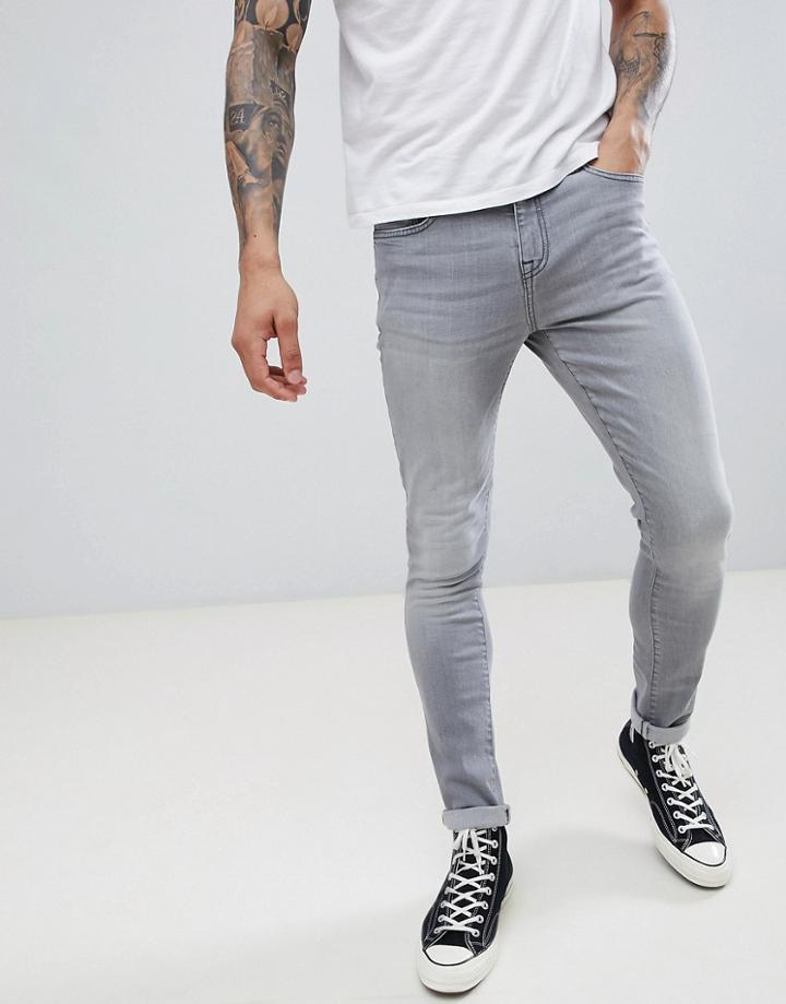 Ldn Dnm Super Skinny Spray On Jeans In Gray - Gray