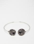 Rock N Rose Sidira Black Agate Cuff - Silver