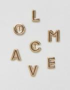 Asos Shoe Charms With Interchangable Letters - Gold