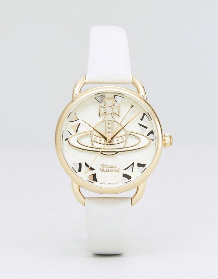 Vivienne Westwood Vv163cmcm Orb Leather Watch In Nude - Beige