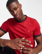 Farah Groves Ringer T-shirt In Red