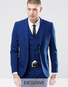 Only & Sons Skinny Suit Jacket With Stretch - Blue