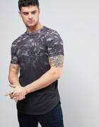 Devote T-shirt In Black Camo Fade - Black