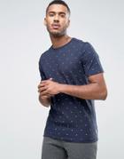 Jack & Jones Core T-shirt With All Over Ditsy Print - Navy
