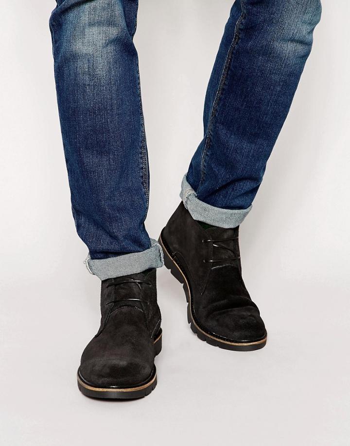 Asos Chukka Boots In Suede - Black