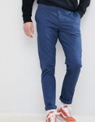 Asos Design Slim Chinos In Midnight Blue - Navy