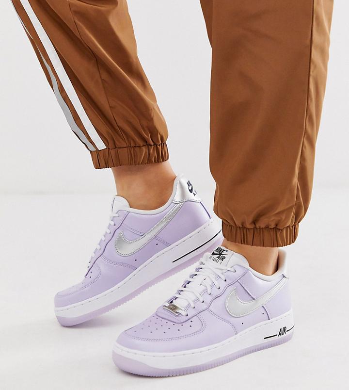 Nike Purple Metallic Air Force 1 '07 Sneakers