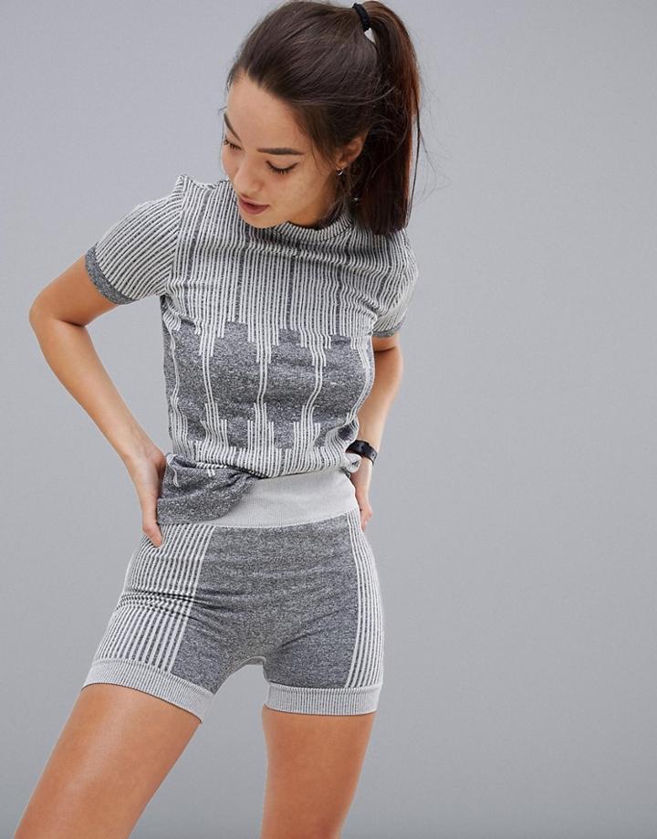 Asos 4505 Seamless Short In Rib Texture - Gray