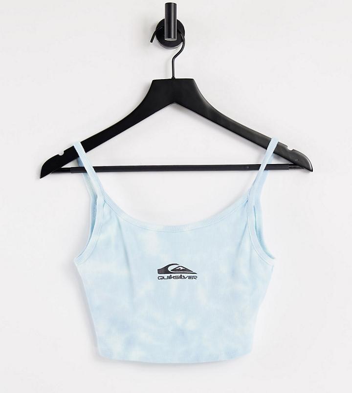 Quiksilver Wave Project Tie Dye Rib Crop Top In Blue Exclusive At Asos-blues