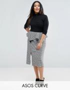 Asos Curve Gingham Pencil Skirt - Multi