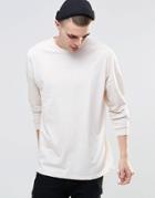 Asos Oversized Long Sleeve T-shirt In Off White - Off White