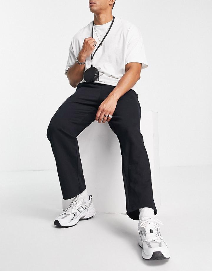 Asos Design Heavyweight Straight Leg Sweatpants In Black