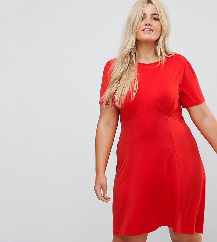 Asos Curve Ultimate Mini Tea Dress - Red