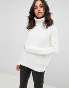 Boss Casual Sweater With Sleeve Detail - White