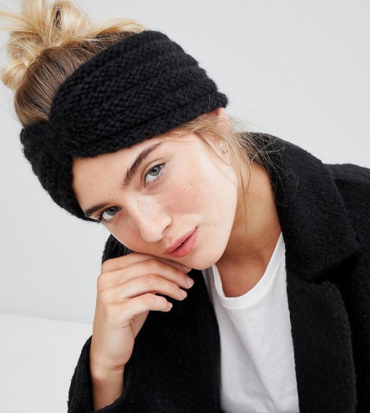 Stitch & Pieces Black Knitted Headband - Black